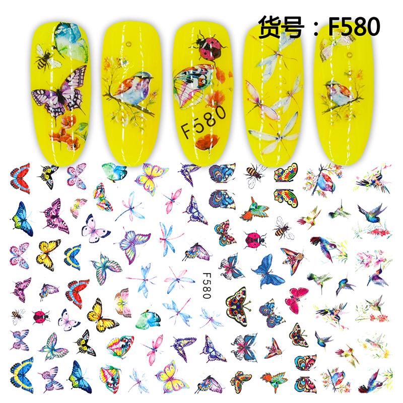 Self Adhesive Flower Unicorn Pattern Nail Art Decorations Stickers And Decals Acrylic Manicure Nails Supplies Tool HQ