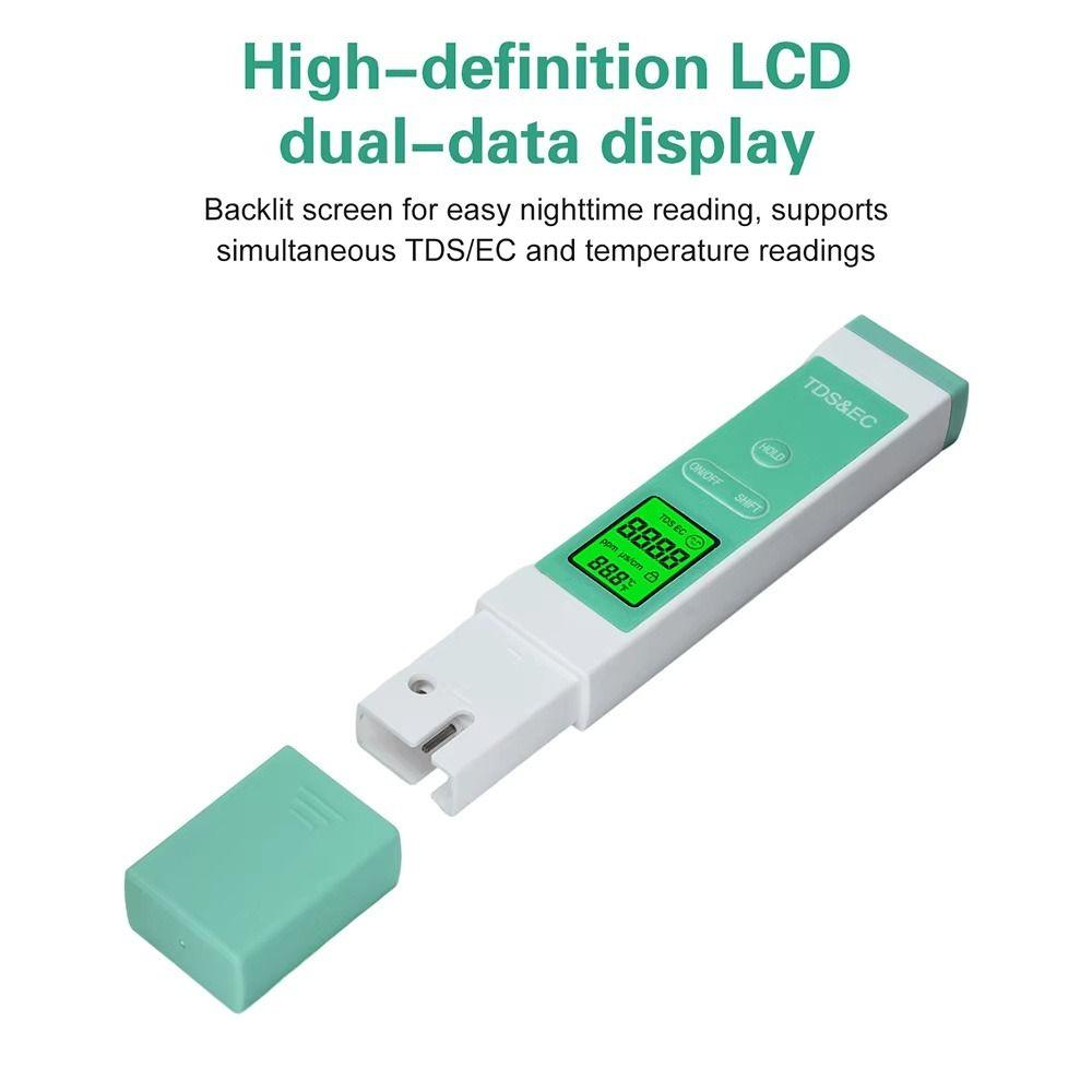 LCD Display Digital Water Quality Tester Backlight Display Temperature Meter EC Meter  Aquarium