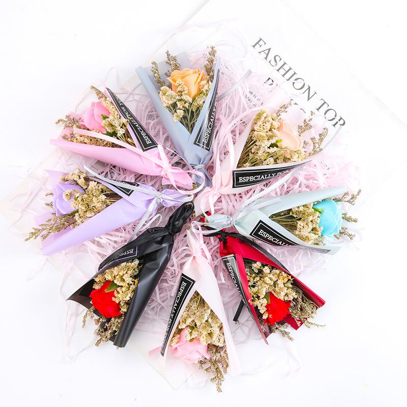 Beautiful Dry Flowers Fridge Magnets Babysbreath Rose Sunflower Flower Bouquet Fridge Stickers Wedding Gifts Home Decoration