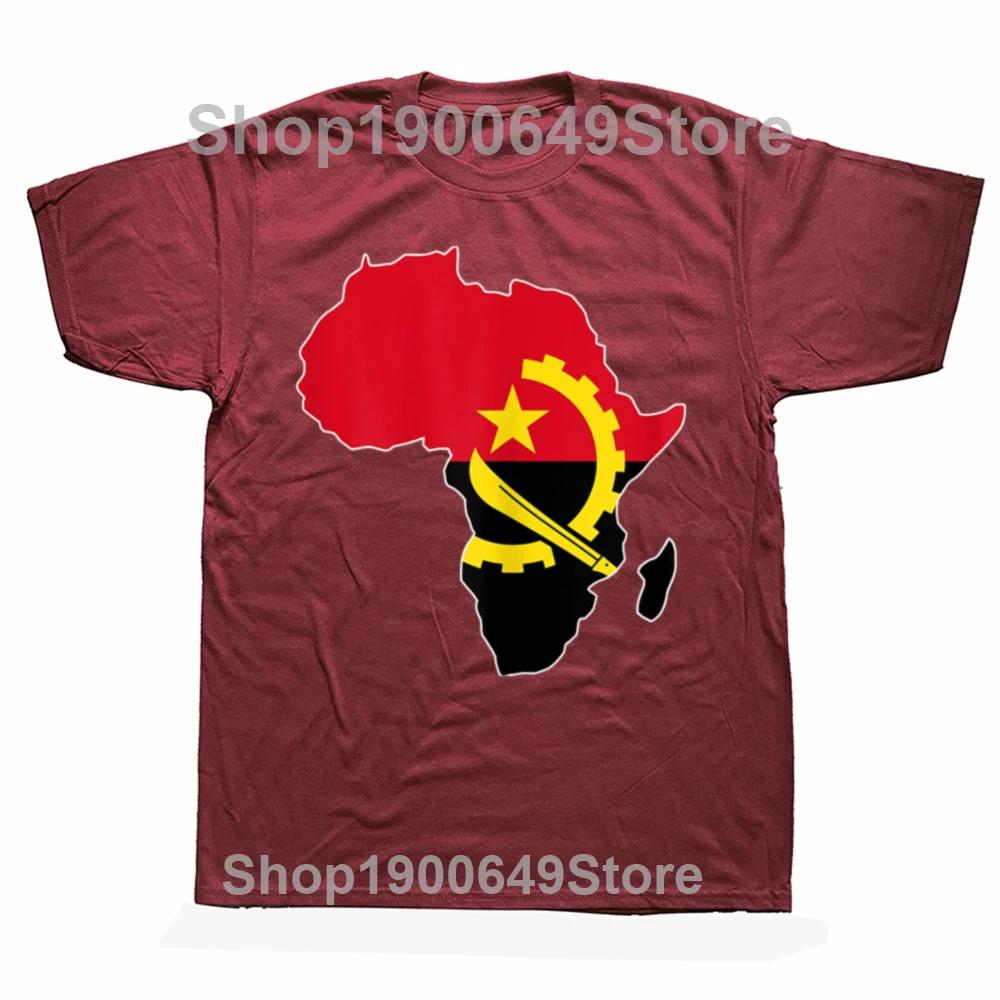 Funny Vintage I Love Angola Flag Africa Map Graphic Tshirt Men Women Hip Hop Oversized T Shirt 100 Cotton Comfort Tshirts