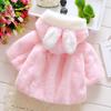 Baby Girls Winter Warm Coat Cute Rabbit Ears Hooded Cloak Jacket Thick Clothes