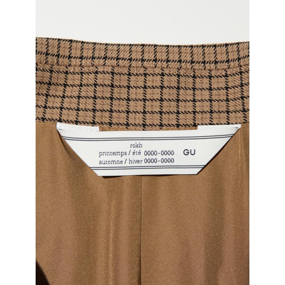 Gu By Uniqlo Short Trench Check Coat Rokh