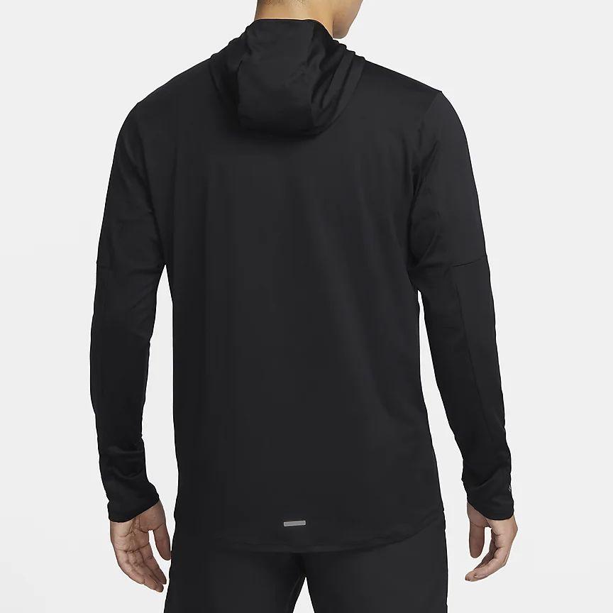 Nike Dri-Fit Solid Color Minimalist Hooded Casual Quick-Dry Breathable Training Running Long Sleeve T-Shirt Men Tops Black FB8573-010
