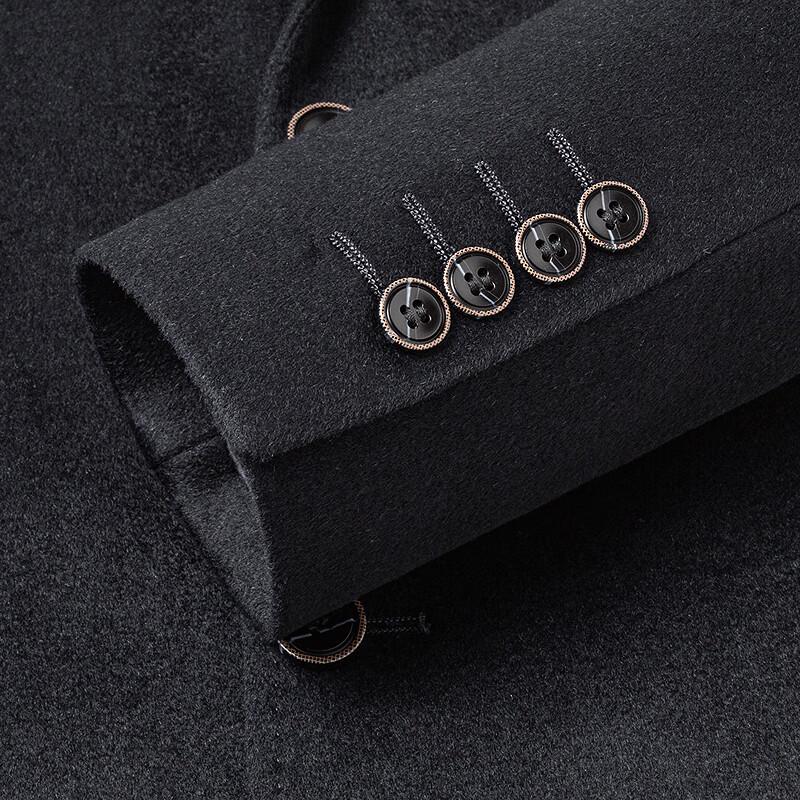 FAPAI Men's Merino Wool & Cashmere Blend Mid-Length Overcoat