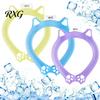 Personal Cooling Device Cat Ear Neck Tube for Summer, Reusable Adjustable Wearable Ice Summer Ring, Heatstroke Prevention Cooler Collar Outdoor