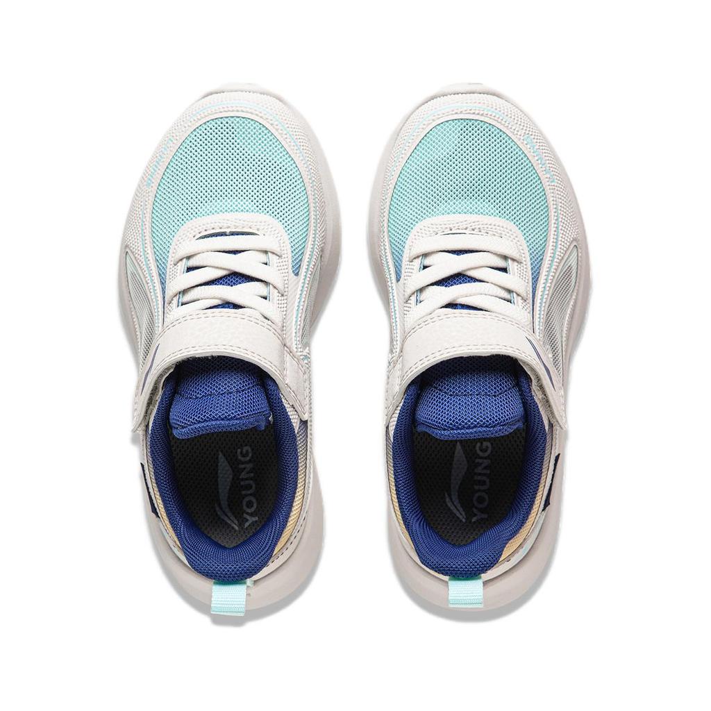 Li Ning Kids Dragonfly 4 Comfortable Versatile Non-Slip Shock Absorbing Durable Low-Top Casual Shoes Kids Casual Shoes White Blue YKAU020-1