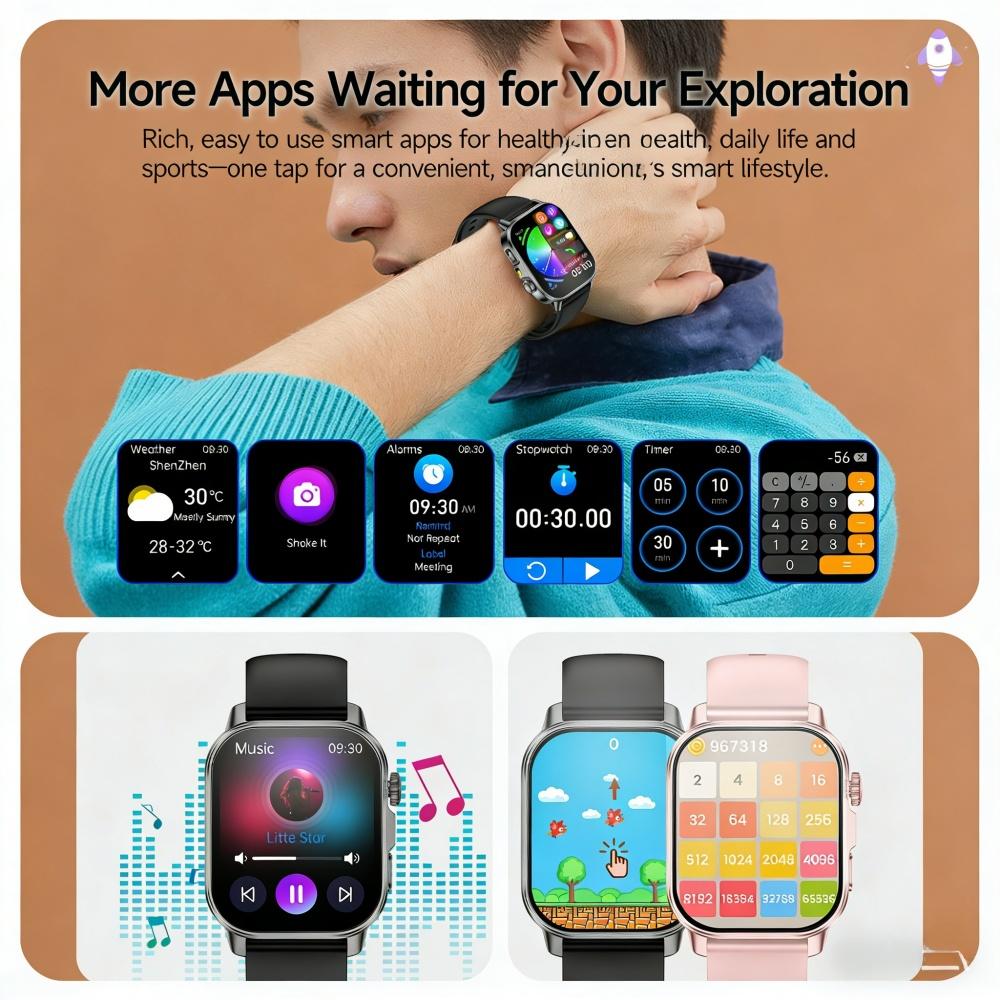 New Upgraded  Health SmartWatch BP Body fat BMI Monitoring Bluetooth Call Men 2026 Smartwatch