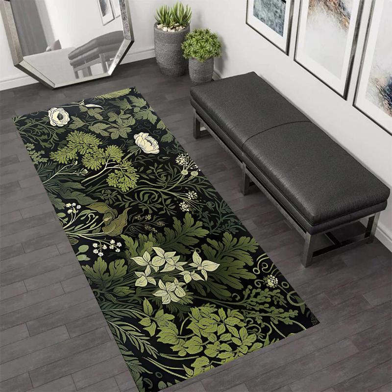 

3D Window Optical Illusion Runner Rug Soft Non Slip Hallway Carpet Plants Print Home Decor Floor Protection Mat for Living Room 40X120CM