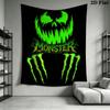 Monster Energy Wandteppich Ästhetisches Wandbehang Gedruckter Stoffdecke Dekorative Wandteppiche für Schlafzimmer Wohnzimmer Heimdekoration