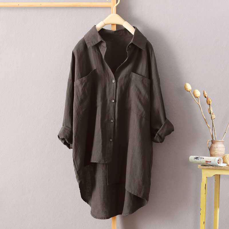 2025 Autumn Fashion Women's Double Pocket Long Sleeve Temperament Top Coat