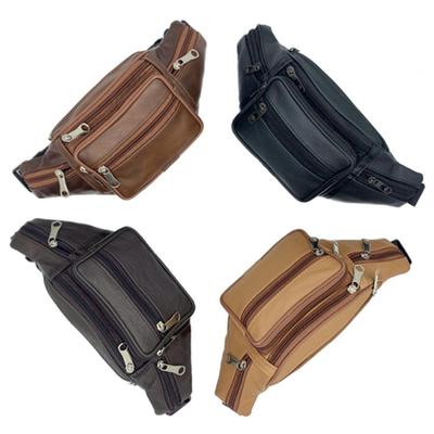 Men's Waist Bag Outdoor Sports Leisure Chest Bag Multi-function Running Shoulder Messenger Bag Leather Waist Bag