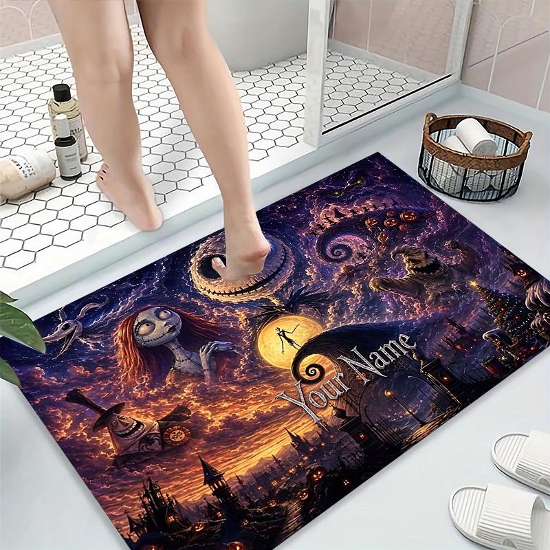 Custom Nightmare Before Christmas Carpet Rug Soft Washable Anti Slip Home Living Room Sofa Mats Personalized Christmas Rug