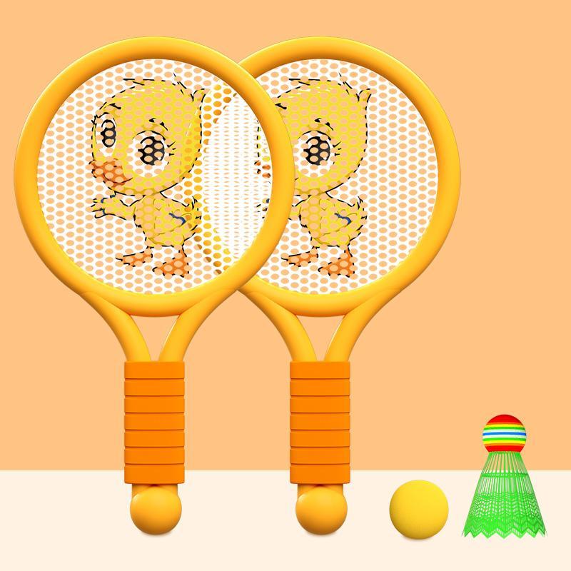 Kinder-Badmintonschläger, Langlebiger Cartoon-Netzschläger für den Innenbereich, für 3-6-jährige Kindergartenkinder, Anfänger, Eltern-Kind-Interaktion