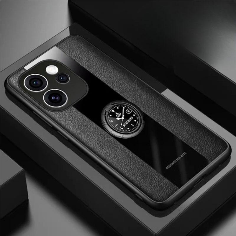 Pouzdro Pro OPPO Reno 15 15Pro PU Kůže Magnetický Kroužek Držák Nárazuvzdorný Kryt Telefonu Pro OPPO Reno 15 Pro Silikonový Matný Nárazník