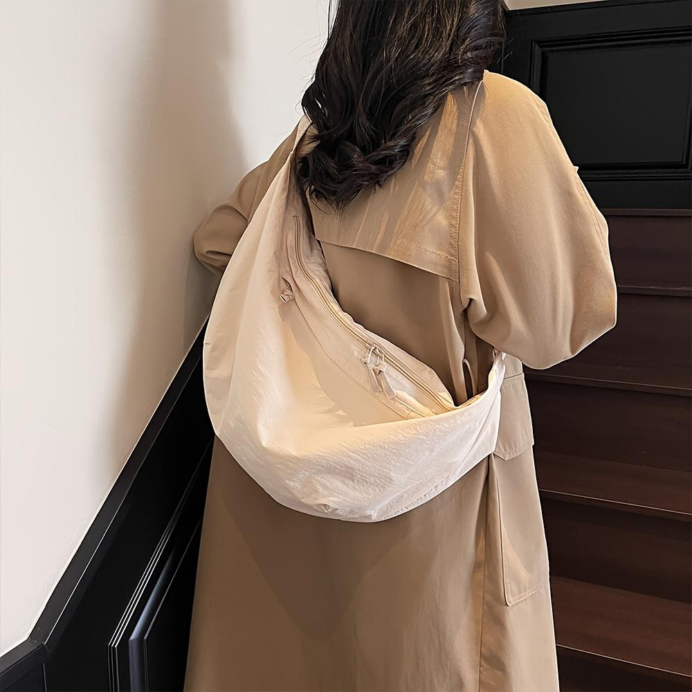 Women's Nylon Dumpling Shoulder Bag, Lightweight Lazy Style Crossbody Purse, Large Capacity Casual Commuter Handbag, Korean Version Relaxed Bag