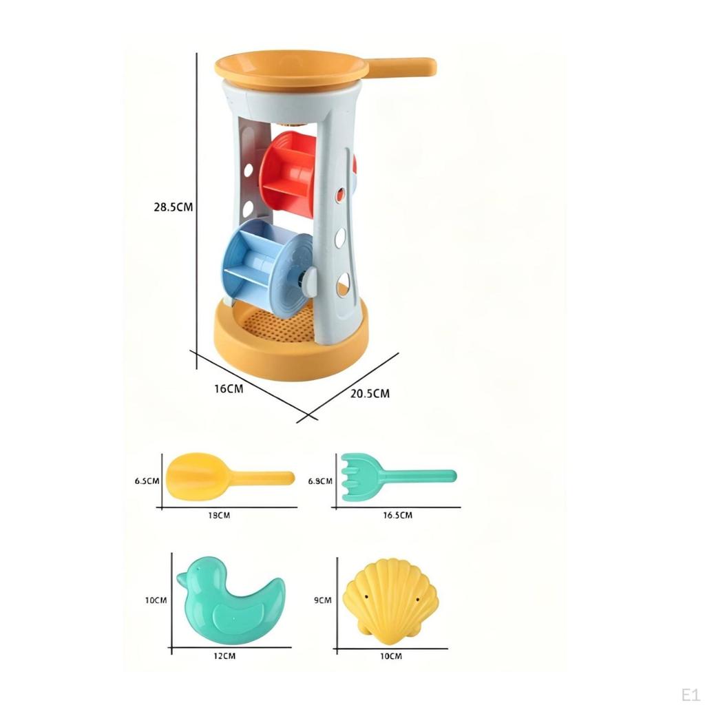 Sandcastle Playset Wheat Straw Sand Play Tools Shell Mold Set Rounded Edges Timer Column Molded