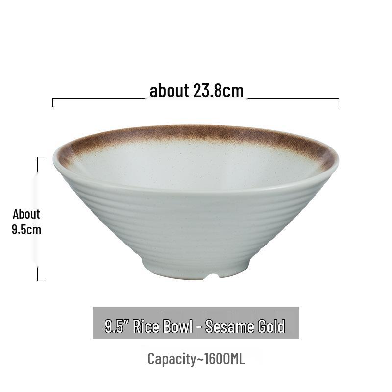 Japanese Ceramic Dòulì Ramen Bowl – Retro Coarse Pottery, High-End, Large Open-Mouth Trumpet Design, Ideal for Home Tableware