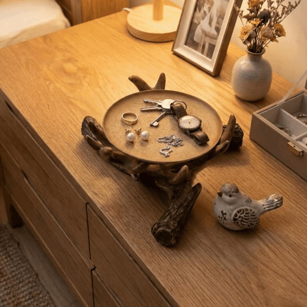 Ručně vyráběný držák na svíčky z parohů Vintage držák na čajovou svíčku Rustikální styl Stolní ozdoba Kancelář