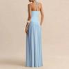 Elegant Solid Color Pleated French Style Sleeveless Maxi Dress High Waist Fit 2026 Womens Casual