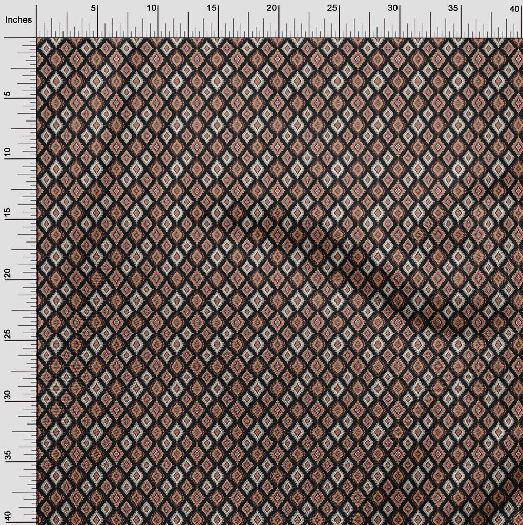 oneOone Cotton Flex Black Fabric Asian Kilim Diy Clothing Quilting Fabric Print Fabric By Yard 40 Inch