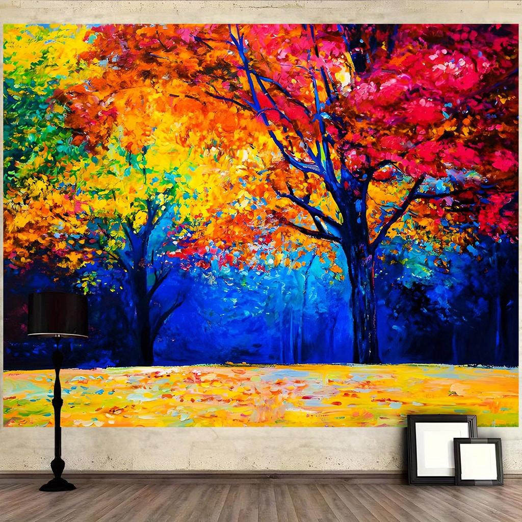 2D Plane 1 Piece of Autumn-themed Oil Painting Background Banner Suitable for Party Decoration and Birthday Celebration