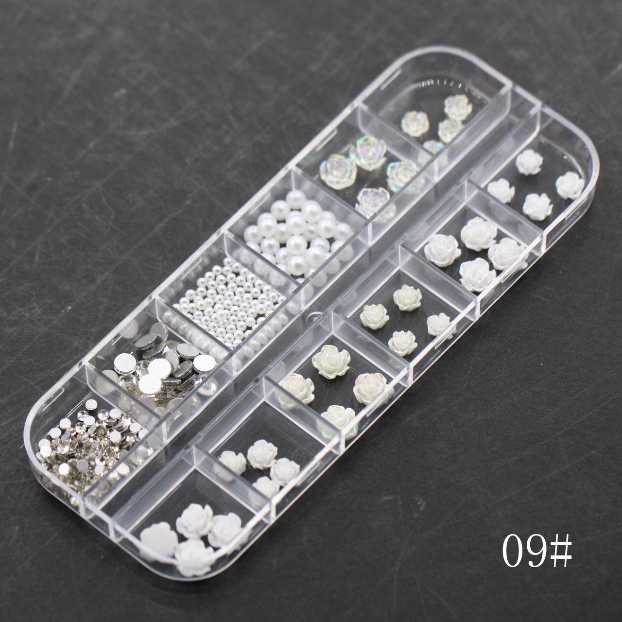 

Набор украшений для ногтей из стальных шариков 0,5 мм, жемчужных страз, камелий и бантиков