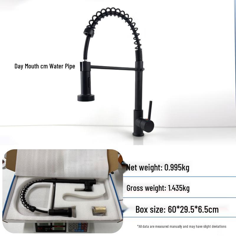 TLXT Wall-Mounted Pull-Out Kitchen Spring Faucet