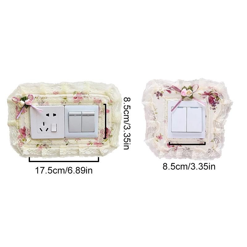 3 Teile/paket Spitze Wohnzimmer Wand Schutz Abdeckung Schlafzimmer Licht Schalter Abdeckungen Haushalt Polyester Faser Paste Tuch Dekor