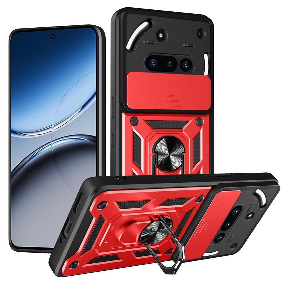 

Ні за що Телефон (3а) Чохол з розсувною кришкою для камери PC+TPU Підставка Чохол для телефону Red