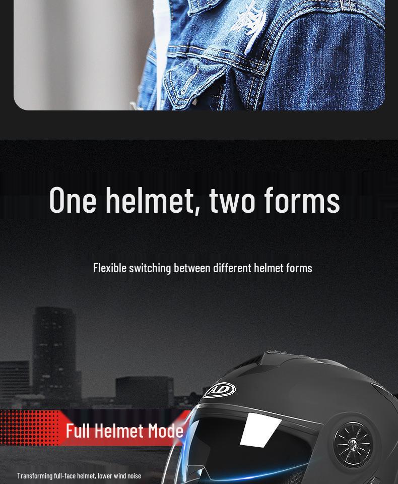 3C Certified Flip-Up Motorcycle Helmet with Dual Mirrors for All Seasons - Unisex Full Face Design for Winter