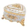 Small Jewelry Box Heart Shape Vintage Decorative Box Zinc Alloy Storage Container for Accessories and Gifts White
