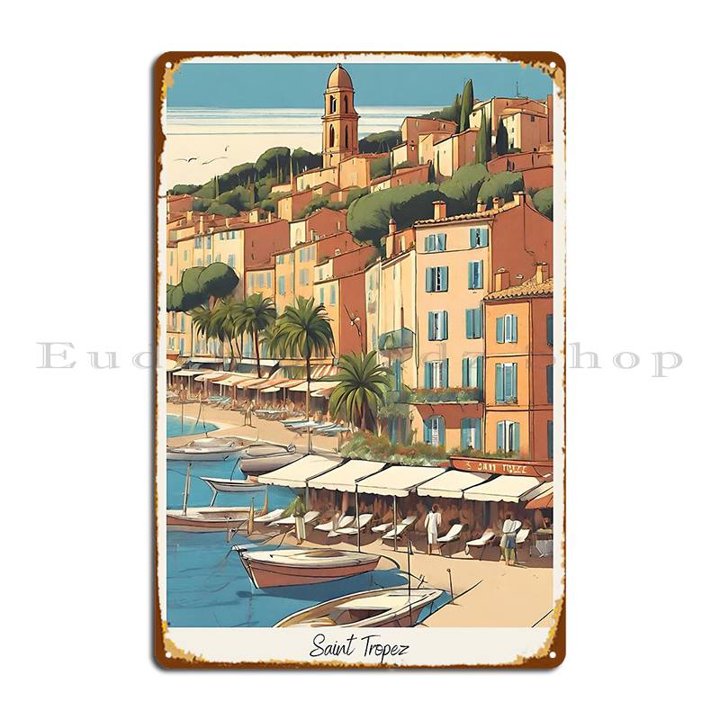 

Saint Tropez A Poster Metal Sign Customize Cinema Design Wall Decor Wall Decor Tin Sign Poster 20x30cm