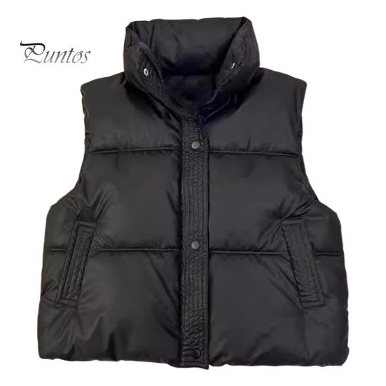 

Зимний женский жилет, пальто, утолщенный, с застежкой-молнией, воротник-стойка, без рукавов, однотонный, с защитой от ударов, сохраняющий тепло, уличный пуховик XXL чёрный