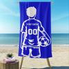 1Pc Customized Beach Towel, Football Pattern Personalized Beach Blanket With Name, Absorbent And Quick-Drying Swimming Towel
