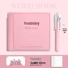 A7 English Vocabulary Book: Portable Pocket-Sized Notebook with Thick Pages, Vibrant Color Scheme, and Square Leather Cover