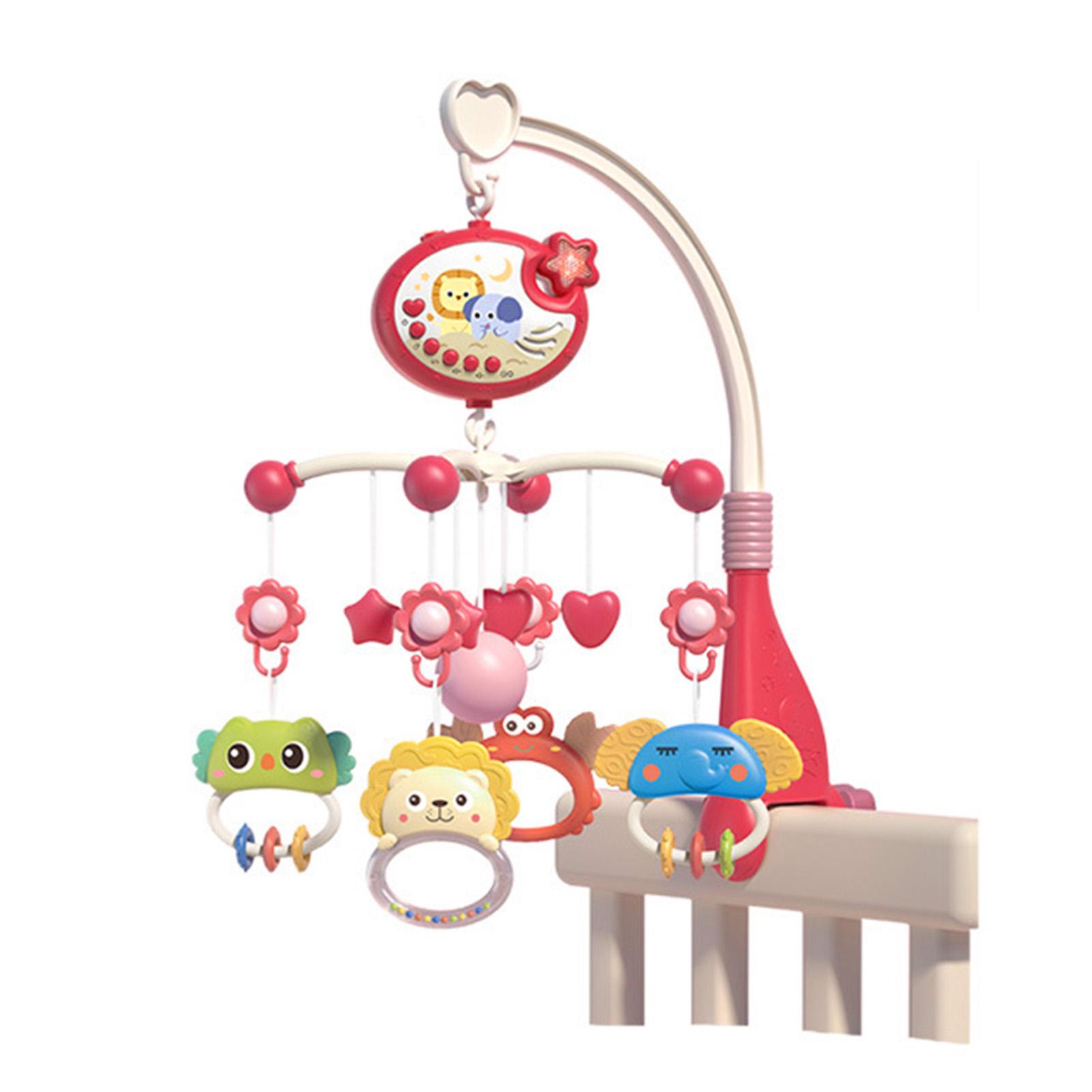 

Baby Musical Crib Mobile Toy with Star Projector, Night Light, Remote Control, 400 Soothing Melodies+3 Songs, 5 красный