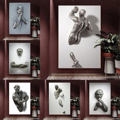 Hervorragende visuelle Effekte Leinwandmalerei Metallfigur Statue Poster und Drucke Wandbilder für Wohnzimmer Wohnkultur