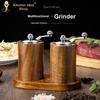 Manual Pepper Grinder Kitchen Wooden Spice Mill for Black Pepper, Salt, and Herbs