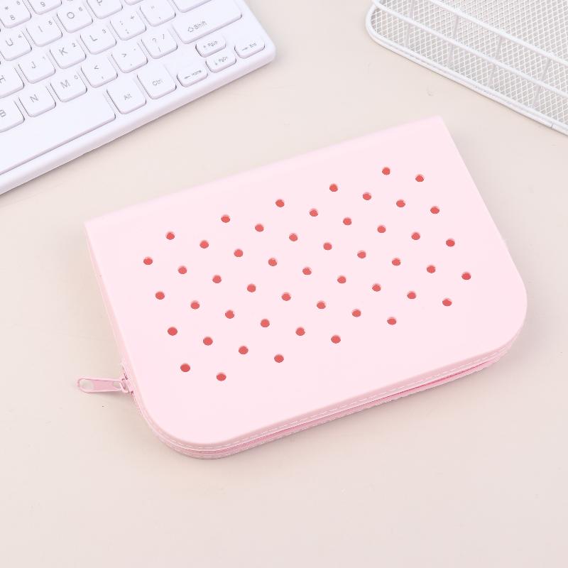 New Stylish Holes Silicone Pencil Case Zipper Soft Pencil Pouch Lightweight Waterproof Stationery Storage Bag Classroom