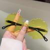 Non-polarized Fashion Rimless Irregular Edge Trimming Cute Flower Cartoon Sunglasses Men Women Outdoors Party Sunscreen Eyeglasses