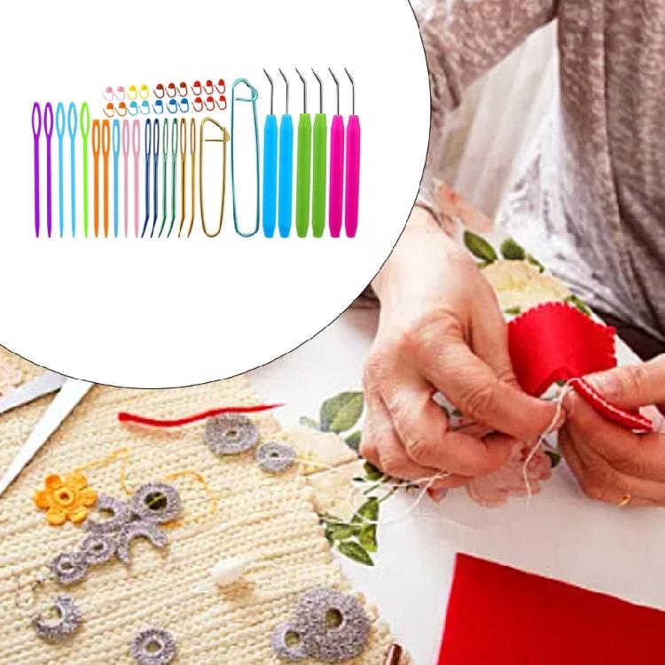 Large Eye Needle Embroidery Bent Needle Crochet Hooks and Knitting Mark