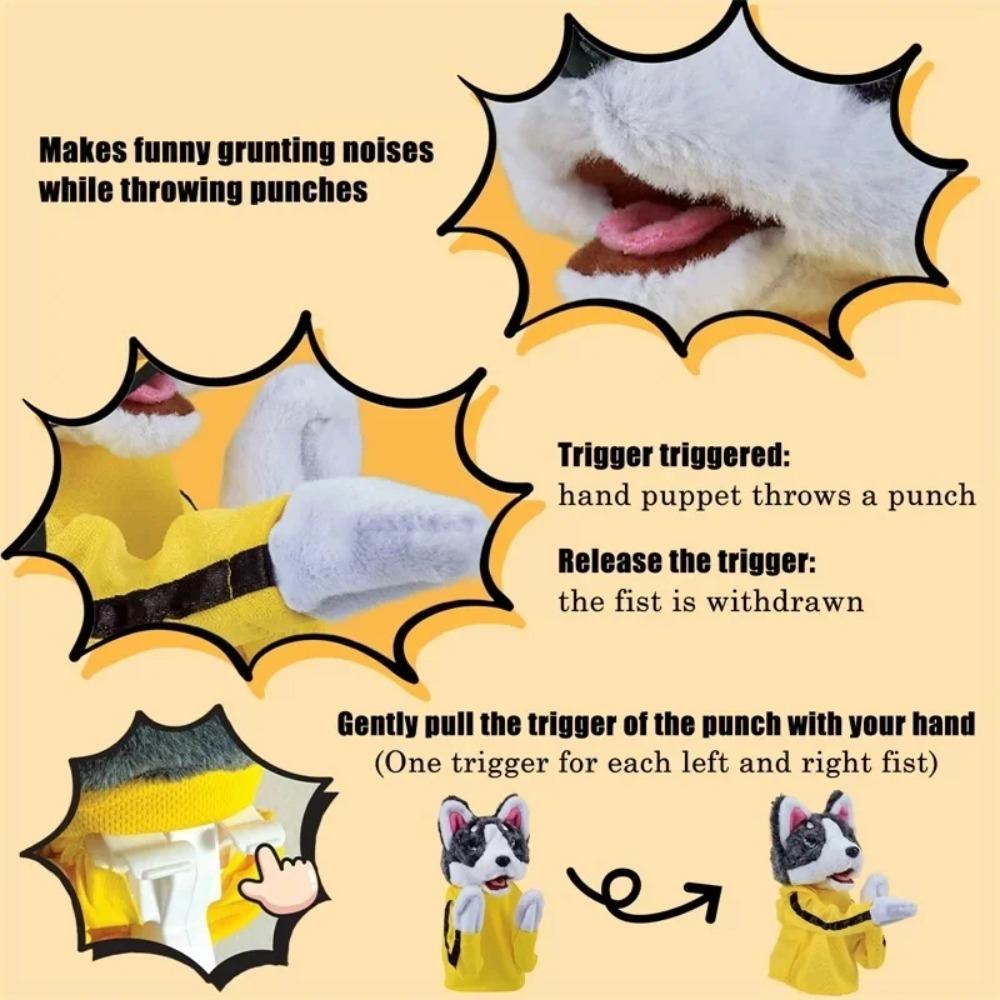 Critters Sorridenti Peluche Gatto Giocattolo Marionetta a Mano Marionetta Husky Pugile Marionetta a Dita Battaglia Sonora Giocattolo di Peluche Bambola Regalo di Compleanno
