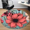 1pc Floral Pattern Office Round Area Rug,  Mat Suitable For Office, Under Office Chairs Bedroom Living Room Home Decor, Room Deco