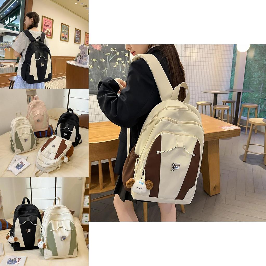 Nylon College Style Backpack With Large Capacity And Urban Design For Daily Use