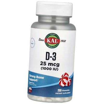 Vitamin D3 Chewable Tablets, Vitamin D-3 1000 Chewables, 200 Tablets Peppermint (36424066)
