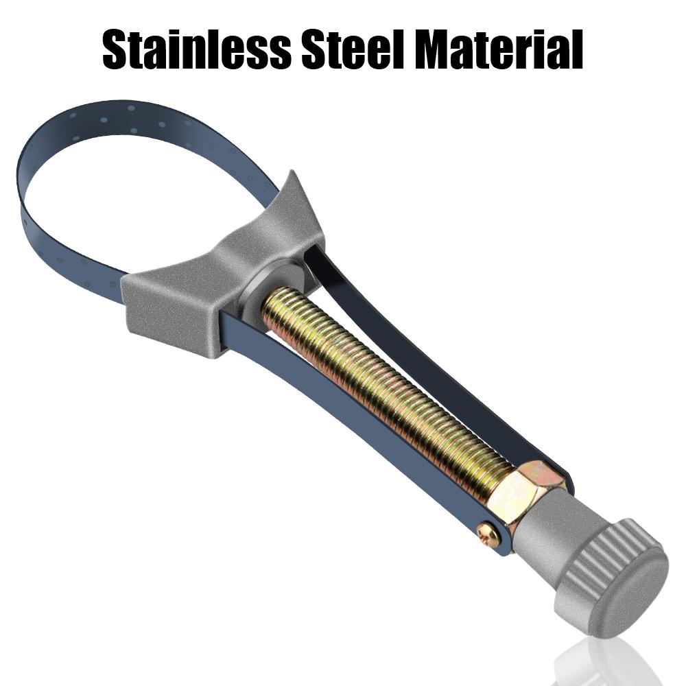 Adjustable 60mm to120mm Diameter Car Oil Filter Removal Tool Steel Strap Wrench Hand Tools