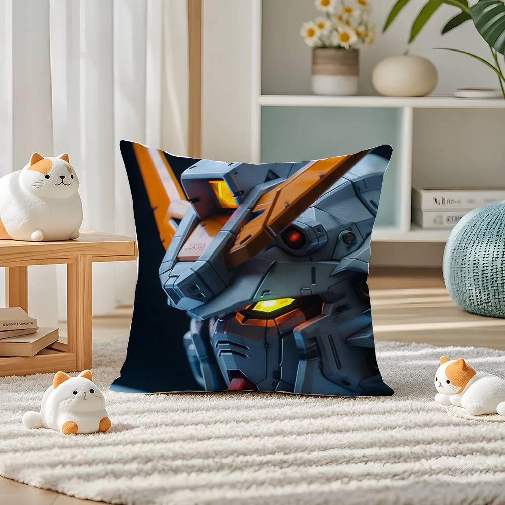 Mobile Suit Gundam Gundam Epyon Anime Plush Pillow Cover Soft Short Plush Cushion Cover For Sofa Bedroom Home Decor Gift