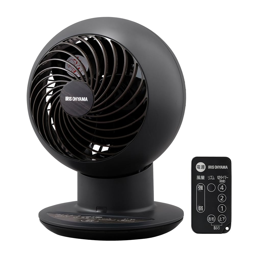 Iris Ohyama Circulator Eye 18 tatami modello di design verticale e orizzontale oscillante nero opaco PCF-SCC15T-B