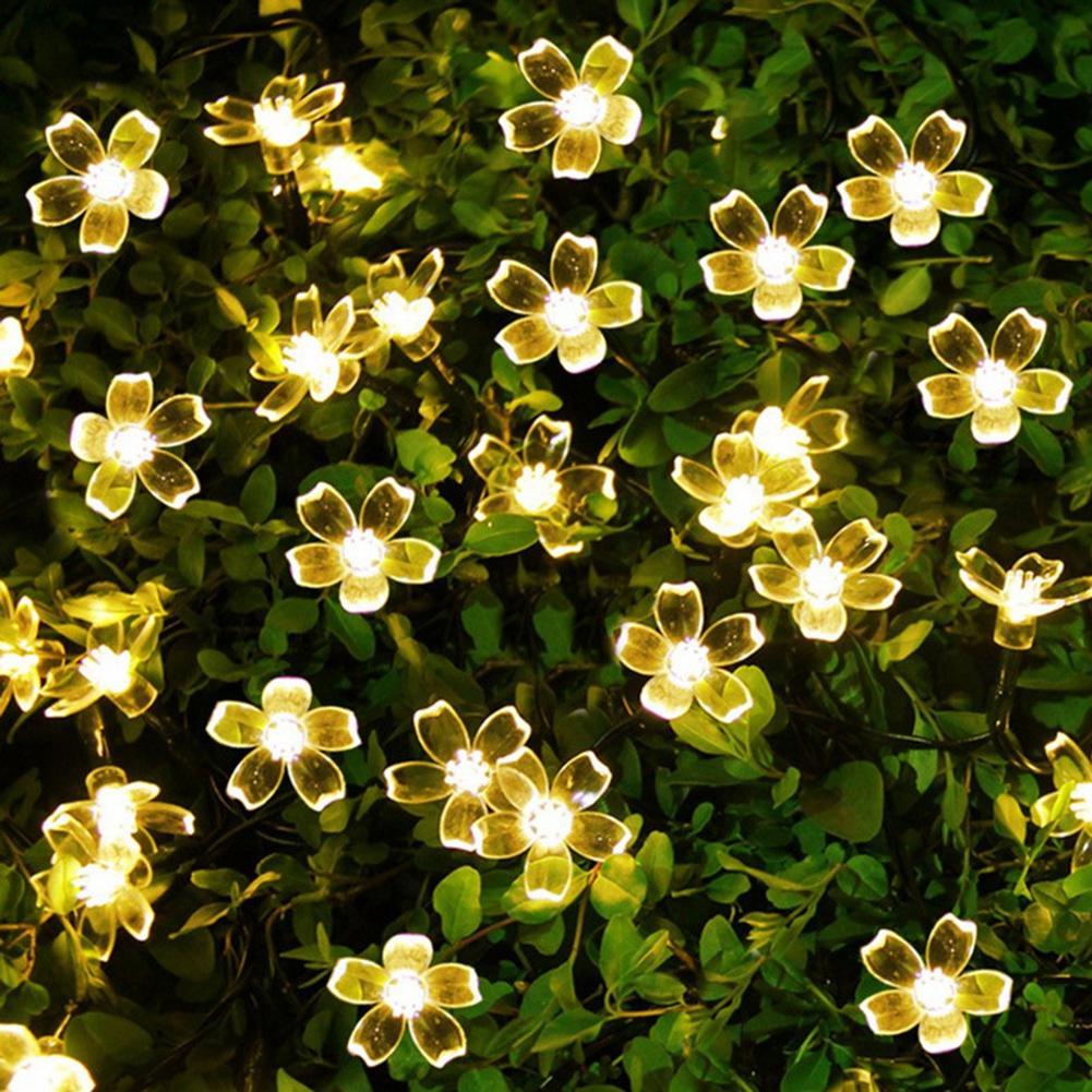 Solar Lichterkette Blume Außen Wasserdicht 100LED 12m Mehrfarbig Lichterkette 8