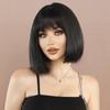 Women's Simulation Wig 32cm Hair Short Straight Wig Full Headgear Rose Hair Net Headdress Beauty Decoration Wig